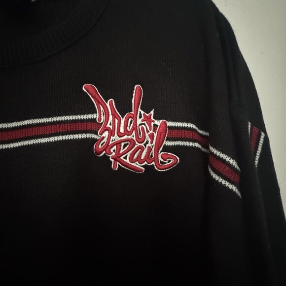 Vintage 90s Y2K Third Rail Black-Red‎ Sweater Size XL. (24 Inch Chest) - Picture 3 of 8